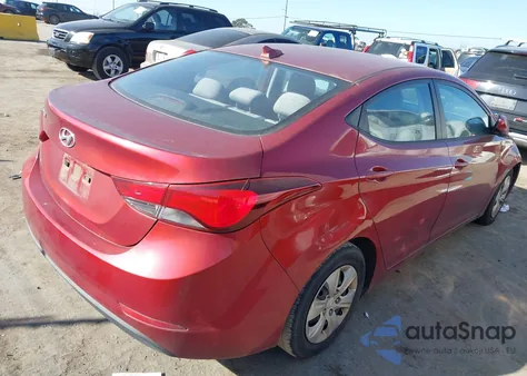 2016 Hyundai Elantra Se z USA, uszkodzony, nr VIN 5NPDH4AE3GH700992